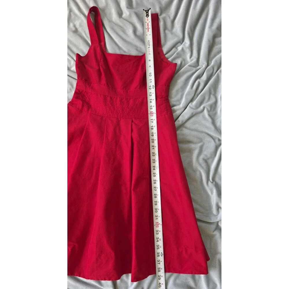 J.Crew Pink Red Cotton Silk Sleeveless Fit Flare Dress Pleated Lined 6P